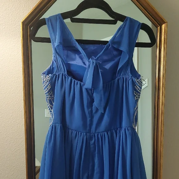 Chi Chi London Silver Sequin Fit and Flare Mini Dress - Picture 6 of 6